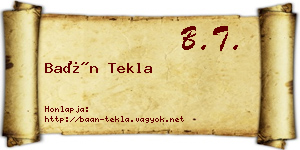 Baán Tekla névjegykártya